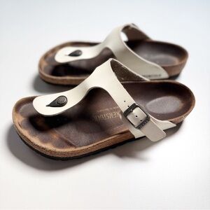Birkenstock Graceful Pearl White Gizeh Birko-Flor Sandals Women’s Size 39
